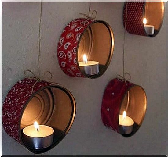 tin candle holders