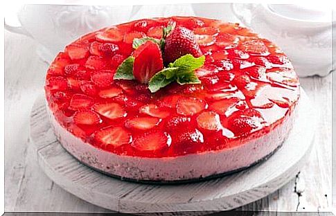 Strawberry gelatin cake