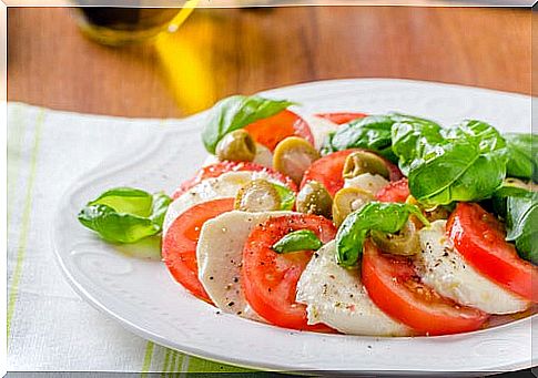 Healthy tomato salad.
