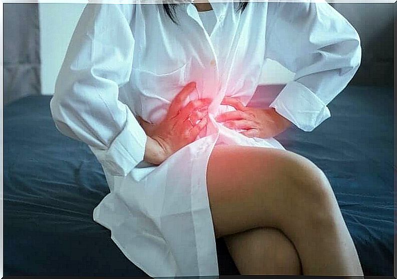 A woman experiencing gastroesophageal reflux disease
