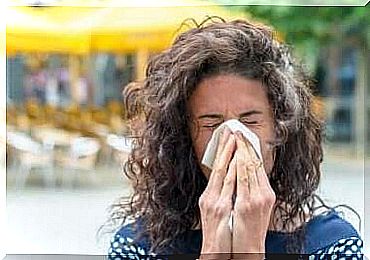A woman with an allergy.
