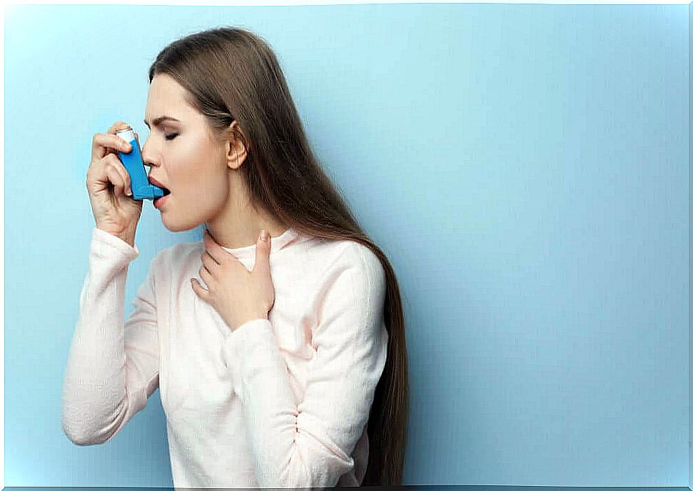 A woman taking care of her respiratory health with Ventolin